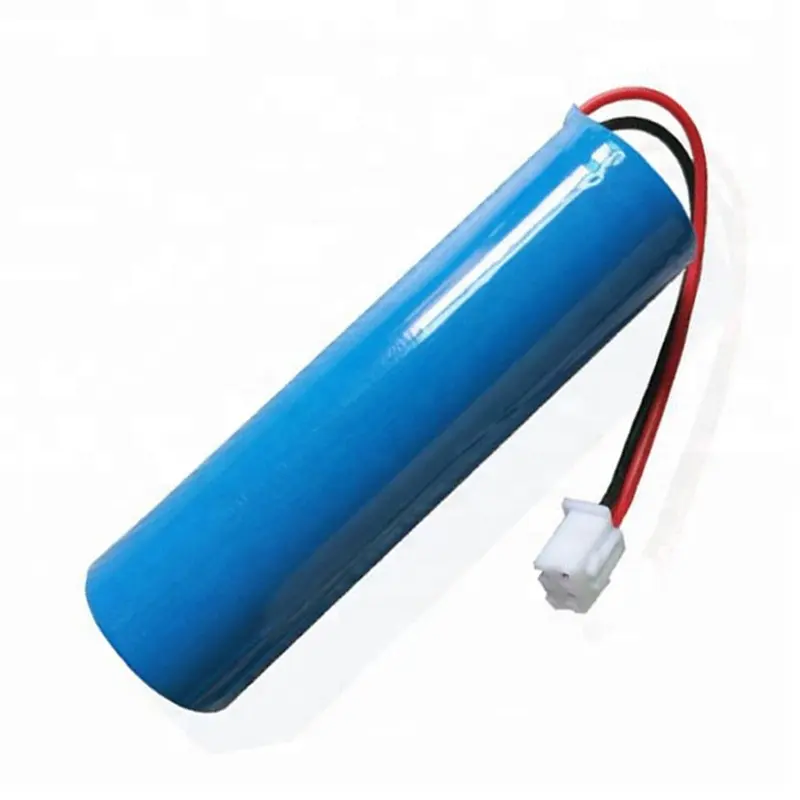 Bateria de lítio recarregável oem icr18650, 3.7v 1s1p, para lâmpada led com fio + conector