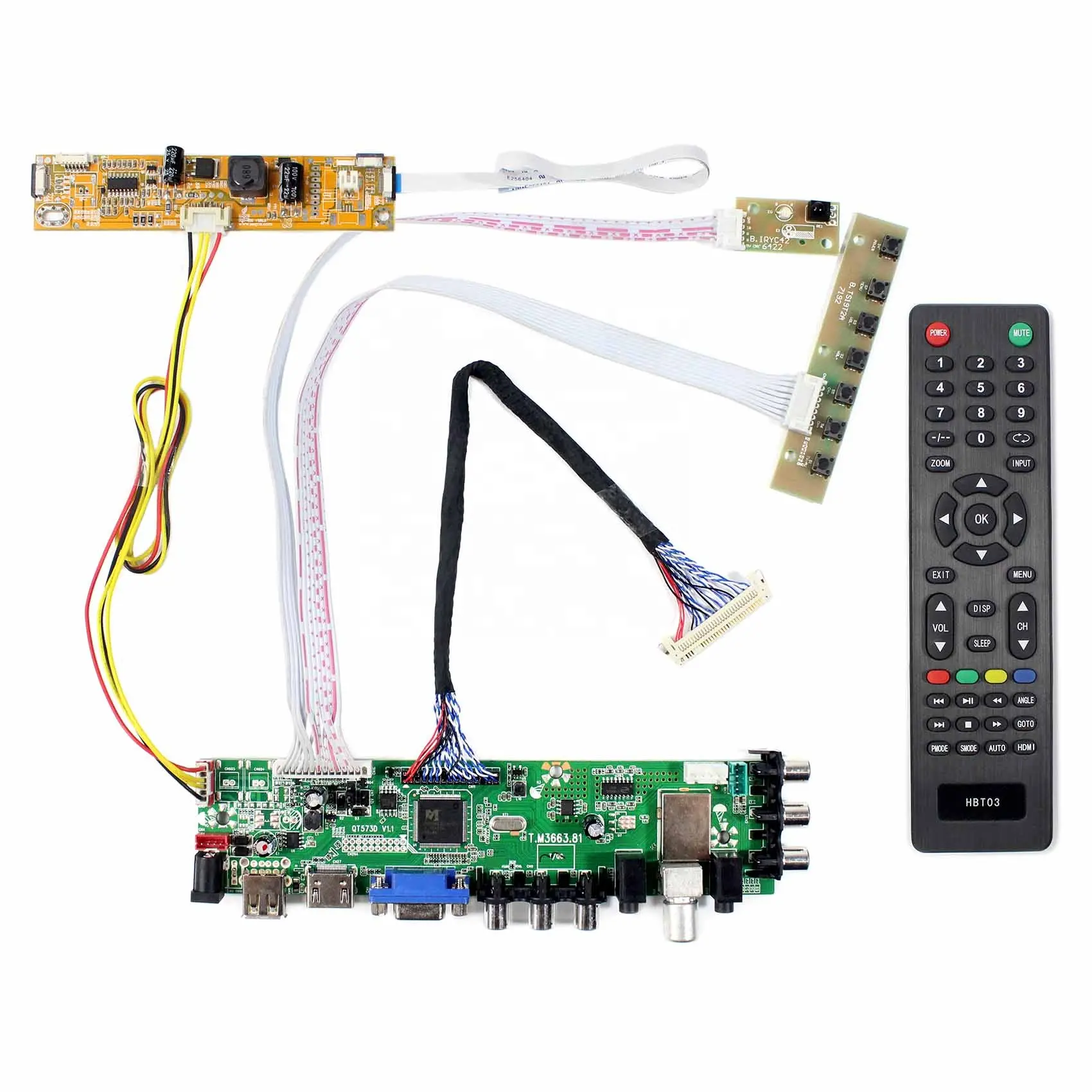 H VGA AV USB ATV DTV LCD 컨트롤러 보드 T.M3663.81for 23.6 인치 1920x1080 TFT lcd 패널 디스플레이