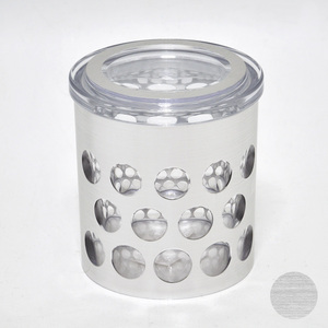 Bote de acrílico transparente con tapa, oro rosa - Product Image 6