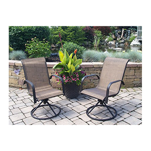 Ensemble de <span class=keywords><strong>bistrot</strong></span> d'intérieur Wesley Creek à cadre en acier revêtu bon marché avec chaise pivotante à bascule Sienna - Product Image 2