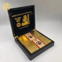 KL 100 шт./лот 999 Золотая фольга 100 триллиона долларов Зимбабве банкнота в черной деревянной коробке для коллекции