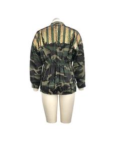 Q160 Fashion Clothing for Women 2023 Sequin <strong>Camo</strong> <strong>Jacket</strong> <strong>Jackets</strong> - Product Image 5