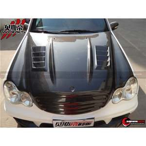 Carbonado Gedeeltelijke Carbon Fiber Wi Stijl Bonnet Hood Voor 01-07 Mercedes C Klasse W203