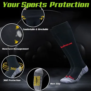 Chaussettes de course à <span class=keywords><strong>compression</strong></span> personnalisées OEM à faible MOQ, chaussettes de football longues noires, chaussettes de soccer personnalisées à faible MOQ - Product Image 5