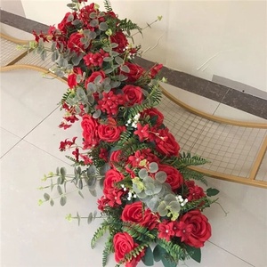 F-1018 Top Quality Artificial Silk Flower <strong>Table</strong> <strong>Runner</strong> - Product Image 2