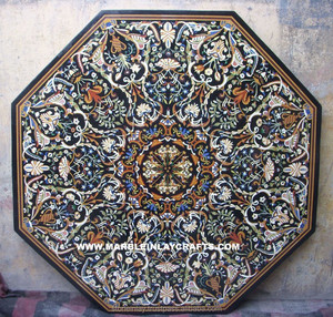 Octogonal Pietra Dura mármol incrustaciones de mesa de comedor de mármol de incrustación de la parte superior de la Mesa - Product Image 1