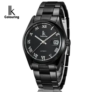 IK Colouring 98080G China Supplier Pair Automatic Mechanical Watch Stainless Steel Date Business Wristwatch Couple Lovers Orolog