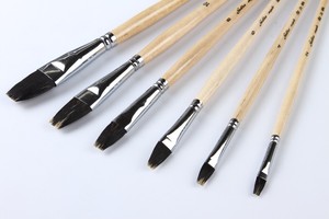 Haute qualité à Long manche en bois Art peinture brosses noir Sable avec poils cheveux à l'huile peinture pinceaux 106 - Product Image 3
