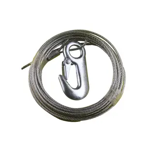 Heavy Duty Car Emergency Tow Cable PVC Coated Steel Wire Rope With Hooks