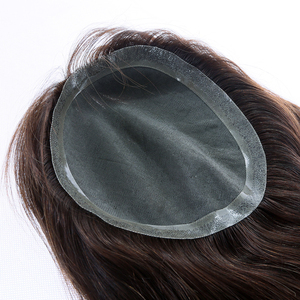 Toppers de cheveux humains vierges européens pour femmes entièrement attachés à la main Mono Mesh Hair Topper Human Hair Toupee - Product Image 4
