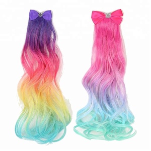 Fermaglio per Capelli a Forma di Unicorno per Bambini con <span class=keywords><strong>Extension</strong></span> <span class=keywords><strong>Colorate</strong></span> e Fiocco - Product Image 2