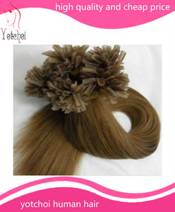 Venta caliente fábrica <span class=keywords><strong>precio</strong></span> barato <span class=keywords><strong>de</strong></span> la alta calidad del 100% remy humano extensión del <span class=keywords><strong>pelo</strong></span> u punta - Product Image 1