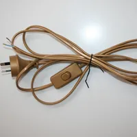 SAA cable de alimentación de CA Alambre Tejido 2-pin 3-pin cable de alimentación cable de la lámpara con la línea 303 interruptor