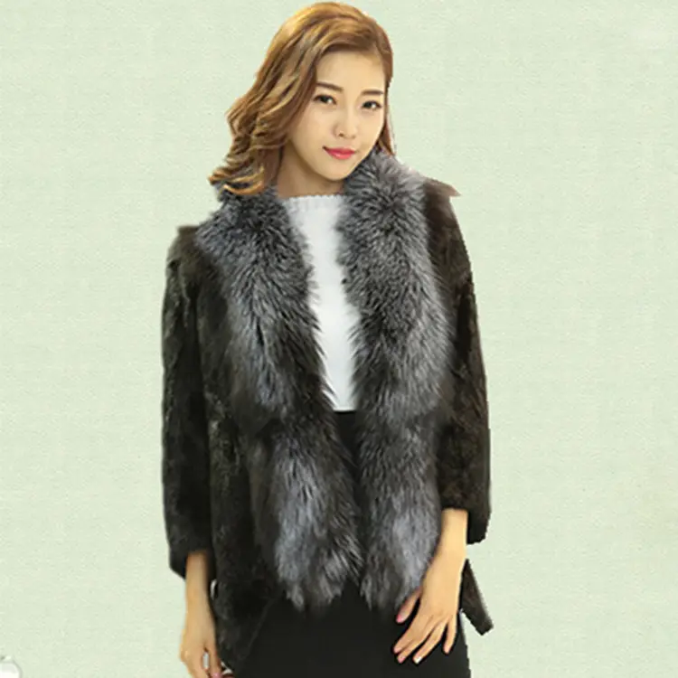 Short Sleeve Jacket Women Winter Mink Fur Coat 100% Real Natural Color Woolen Autumn Winter Polyester / Cotton Shell White Black