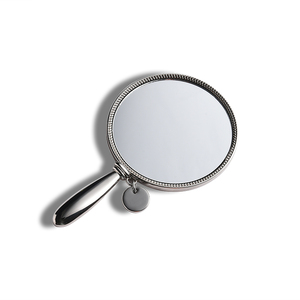 Specchio da Trucco Antico Personalizzato Rotondo in Metallo Piccolo Specchietto Portatile con Ciondoli - Product Image 2