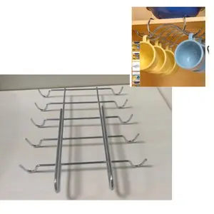 Soporte de metal para colgar tazas de café, estante de secado con 6 ganchos - Product Image 1