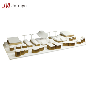 Wood antique jewelry Set earring necklace ring stand Holder - Product Image 5