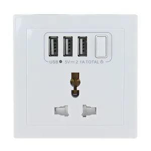 Wonplug 3 Usb Alta Qualidade Elétrica Universal Wall Socket Outlet Duplo USB Carregamento Portas 13A