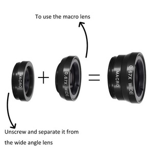 Kit de lentilles <span class=keywords><strong>Macro</strong></span> 3 en 1 10x, objectif large, fisheye 100 degrés pour téléphone portable, pour <span class=keywords><strong>iPhone</strong></span> 7/7 plus, pour Samsung - Product Image 3