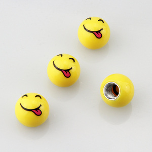 Plástico ABS única CARA de la SONRISA Linda Emoji Bola Redonda Motocicleta Bici Del Coche de Válvula Del Neumático Caps - Product Image 4