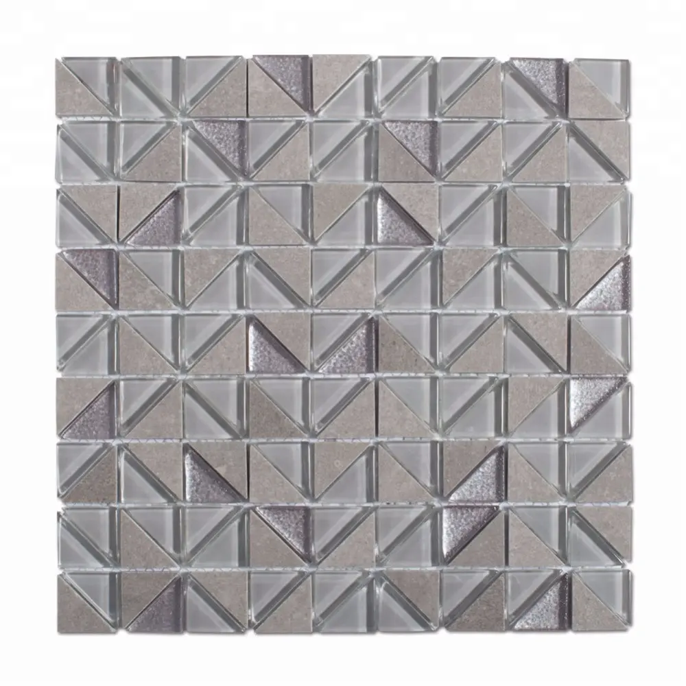 Carreaux de mosaïque multicolores en verre gris, 50 pièces, mélange de pierres, pour rétro-projection