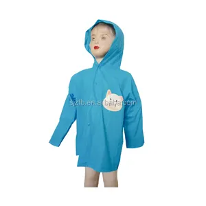 Kid light blue raincoat,Children pvc raincoats with pattern printed