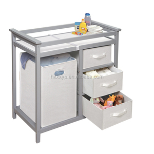 White color baby changing table drawer storage cabinet
