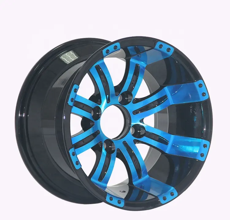 סין ייחודי צבעוני 10 12 14 אינץ כחול צבע מכונת גלגלים עם האיכות הטובה ביותר ומחיר 12 אינץ רכב סגסוגת גלגלים