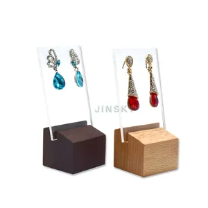New design jewelry display acrylic wood earring holder for jewelry store counter display