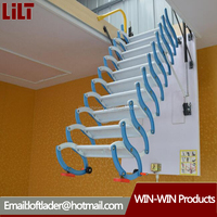 Escalera de ático plegable de acero galvanizado moderno fabricada en China para villas Escaleras plegables de uso interior exportadas a Indonesia