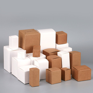Ready Stock Square Plain White Kraft Tuck Top Carton Paper Box With Logo Printed