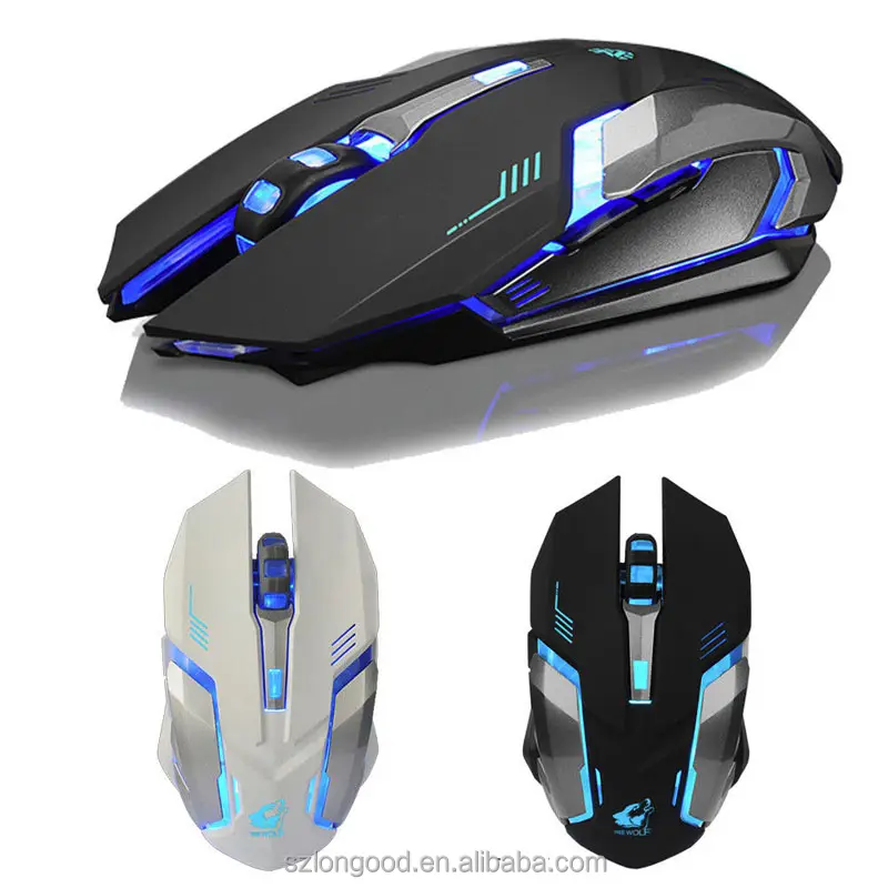 Souris optique Rechargeable sans fil, 2018, 2.4Ghz, pour ordinateur de jeu, éclairage led