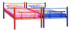 Más populares de rojo y azul niños cama muebles de metal fuerte marco pequeño camas