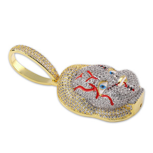 Penjualan laris Zircon liontin boneka hantu ornamen kalung HIPHOP - Product Image 3
