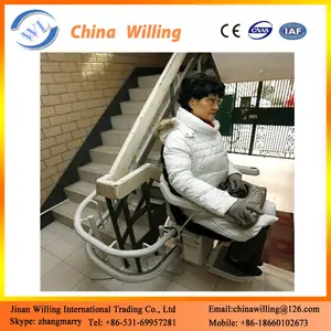 弯曲的扶手椅楼梯升降机中国电动楼梯椅