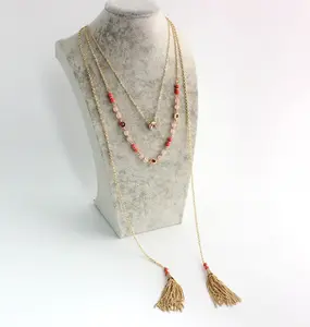 Оптовая продажа 2016, ювелирные изделия в итальянском стиле, тонкая позолоченная цепочка, ожерелье из натурального камня