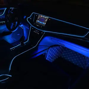 Araba DIY Led dekorasyon Neon ışık 12V araba iç LED esnek EL soğuk tel pano
