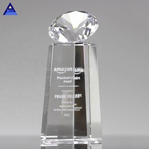 Eco-friendly Professionale Brillante Torre Premio Grande Diamante di Cristallo Trofeo Con Il Taglio