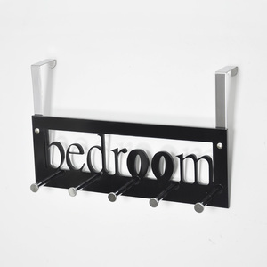 Forme unique de chambre à coucher en acier inoxydable Overdoor 5 crochets muraux en métal - Product Image 1