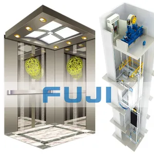 6 Person Elevator FUJI 6 Person Passenger Lift 450KG Residential Elevator Cost