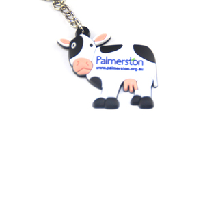 ขายส่งที่กำหนดเองร้อนขายโปรโมชั่นซอฟท์พีวีซียางน่ารักวัวพวงกุญแจ - Product Image 5