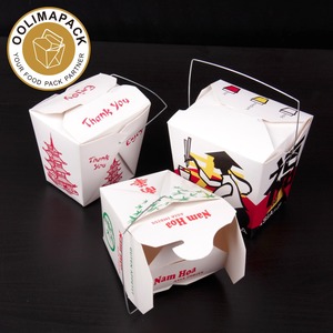 Paper Food Take Out <strong>Box</strong> with Handle, Disposable Take Away <strong>Noodle</strong> <strong>Box</strong> - Product Image 6