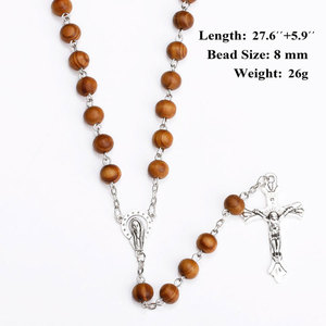 N0802 Popolare Europeo Dei Monili Cattolica perline di legno della collana di disegno Unico Gesù Collana croce collana Del <span class=keywords><strong>Rosario</strong></span> - Product Image 4