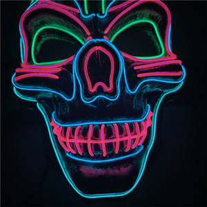 Máscara <span class=keywords><strong>de</strong></span> esqueleto LED Halloween Horrible Scary Light-up Cosplay Party Masks Máscara <span class=keywords><strong>de</strong></span> brillo luminoso - Product Image 2
