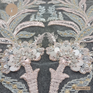 2021 più nuovo stile couture francese del merletto in rilievo del merletto del tessuto misto di colore del ricamo - Product Image 5