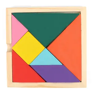 FQ nova fábrica atacado colorido Geometric Tangram Puzzle jogo brinquedos de madeira para crianças