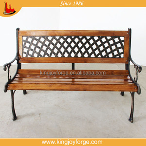 Banco de celosía de jardín de madera con parte trasera de tejido para patio trasero - Product Image 5