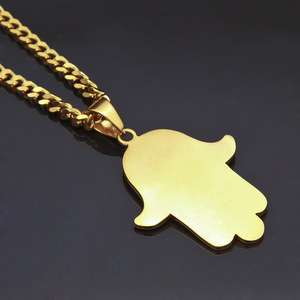 Turco Dell'occhio diabolico della <span class=keywords><strong>Mano</strong></span> <span class=keywords><strong>di</strong></span> Hamsa <span class=keywords><strong>di</strong></span> <span class=keywords><strong>Fatima</strong></span> Pendente Della <span class=keywords><strong>Collana</strong></span> In Oro In Acciaio Inox Ghiacciato Fuori Il Pendente e Catena <span class=keywords><strong>di</strong></span> Hip Hop Delle Donne/Degli uomini Dei Monili - Product Image 5