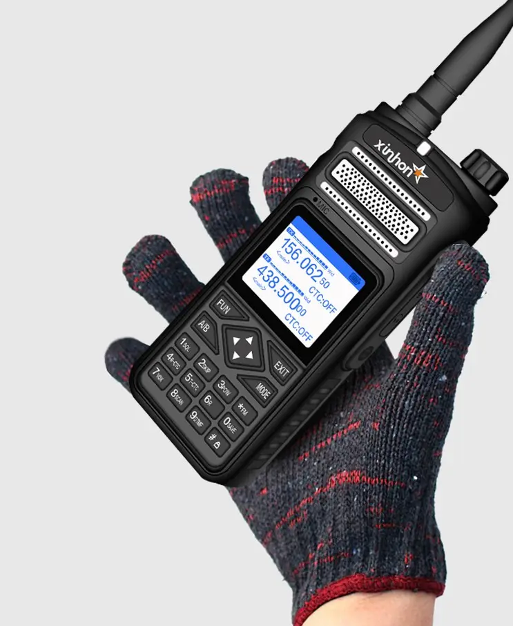 XH-A91 güvenlik ekipmanları radyo uzun mesafe çift bantları UHF ve VHF Walkie Talkie 12W iki yönlü telsiz su geçirmez