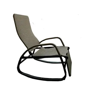 Modern Metal Camping de Luxo Rattan Jardim Cadeira De Balanço Salão